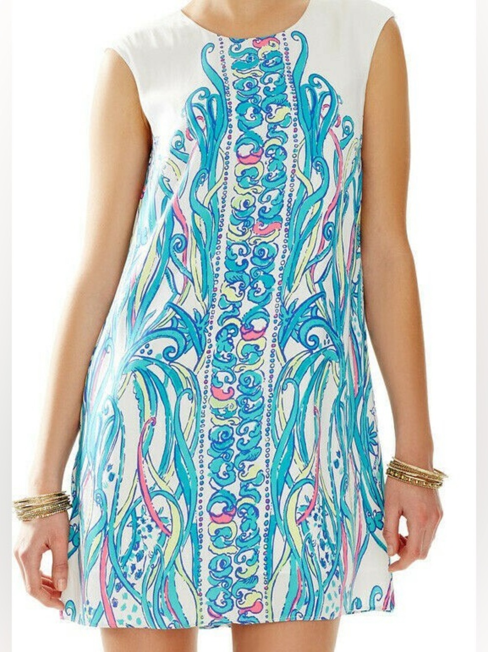 NEW Lilly Pulitzer XS Iona Resort White Long Story Engineered Shift Dress $198